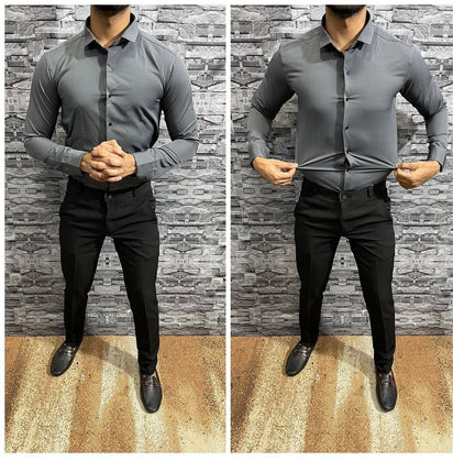 LYCRA SHIRT AND PANT IN GRAY AND BLACK- COMBO