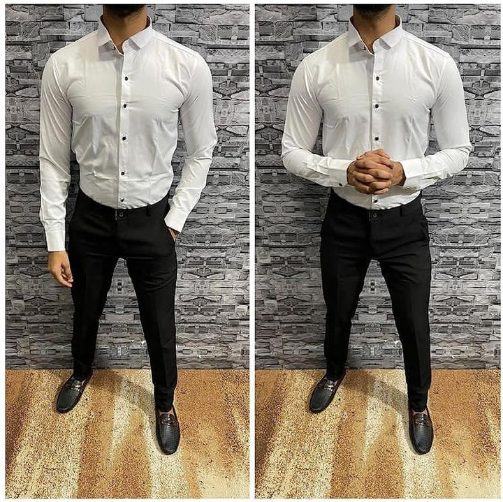 Lycra Shirt And Pant In White And Black - Combo